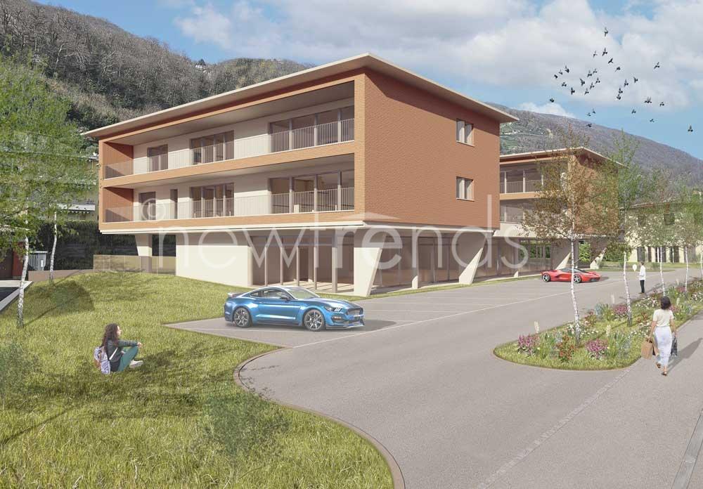 commerciale a agno: foto render esterno immobile