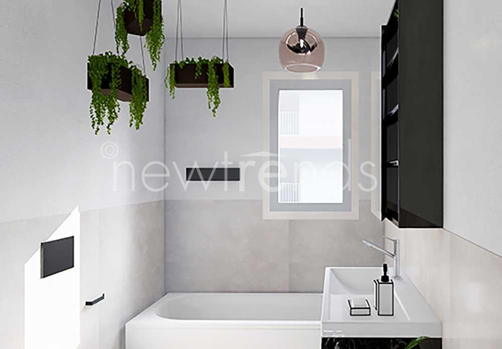 appartamento a agno: foto render bagno con vasca