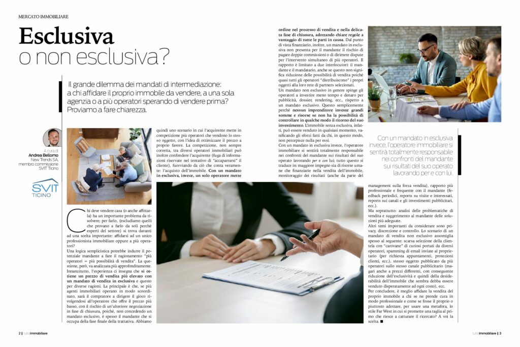 thumbnail of Tutto Immobiliare Magazine, 2024 | Esclusiva o non esclusiva? Il grande dilemma dei mandati di intermediazione